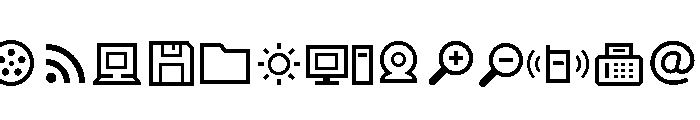 multimedia icons Font UPPERCASE