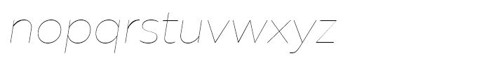 Muller Hairline Italic Font LOWERCASE