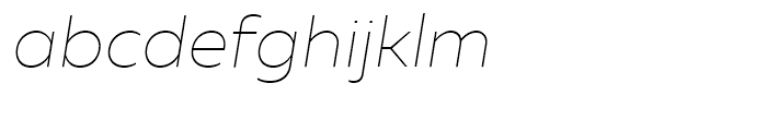 Muller Thin Italic Font LOWERCASE