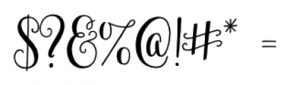 Mulberry Script Bold Font OTHER CHARS