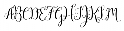 Mulberry Script Regular Font UPPERCASE