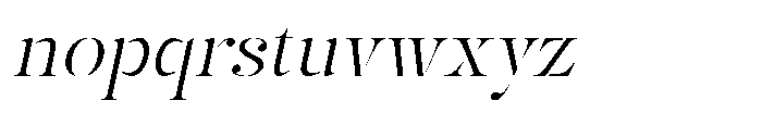 Mulich Extra Light Slanted Font LOWERCASE