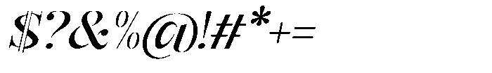 Mulich Medium Slanted Font OTHER CHARS