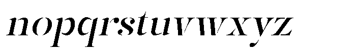 Mulich Medium Slanted Font LOWERCASE