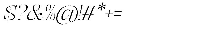 Mulich Thin Slanted Font OTHER CHARS