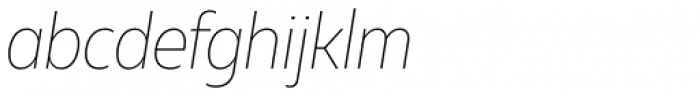 Muller Narrow Thin Italic Font LOWERCASE