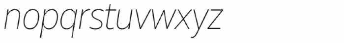 Muller Narrow Thin Italic Font LOWERCASE