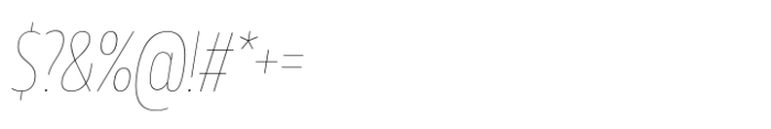 Muller Next Condensed Hairline Italic Font OTHER CHARS