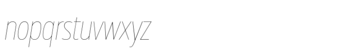 Muller Next Condensed Hairline Italic Font LOWERCASE