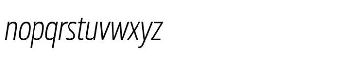 Muller Next Condensed Light Italic Font LOWERCASE