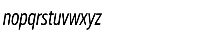 Muller Next Condensed Regular Italic Font LOWERCASE