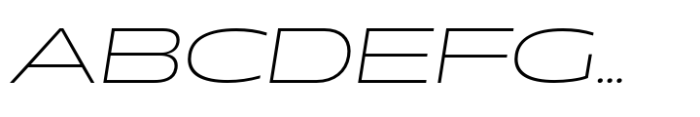 Muller Next Expanded Extra Light Italic Font UPPERCASE