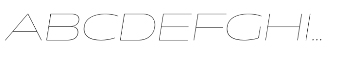 Muller Next Extended Hairline Italic Font UPPERCASE