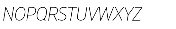 Muller Next Narrow Extra Light Italic Font UPPERCASE