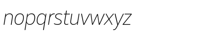 Muller Next Narrow Extra Light Italic Font LOWERCASE