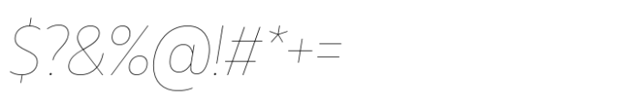 Muller Next Narrow Hairline Italic Font OTHER CHARS