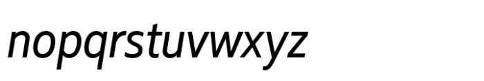 Muller Next Narrow Regular Italic Font LOWERCASE
