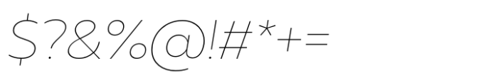 Muller Next Thin Italic Font OTHER CHARS