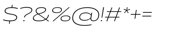 Muller Next UltraWide Extra Light Italic Font OTHER CHARS