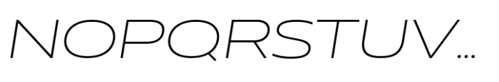 Muller Next UltraWide Extra Light Italic Font UPPERCASE