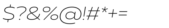 Muller Next Wide Extra Light Italic Font OTHER CHARS