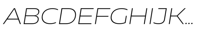 Muller Next Wide Extra Light Italic Font UPPERCASE