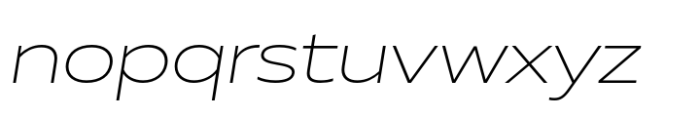 Muller Next Wide Extra Light Italic Font LOWERCASE