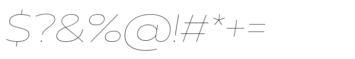Muller Next Wide Hairline Italic Font OTHER CHARS
