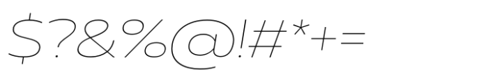 Muller Next Wide Thin Italic Font OTHER CHARS