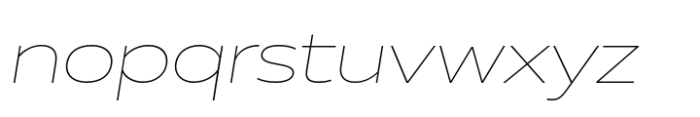 Muller Next Wide Thin Italic Font LOWERCASE