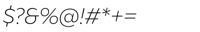 Multima Extra Light Italic Font OTHER CHARS