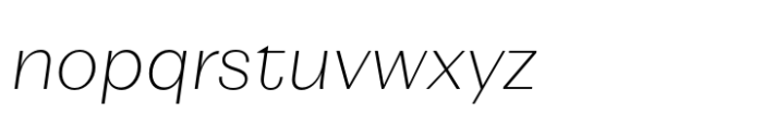 Mumford Thin Oblique Font LOWERCASE