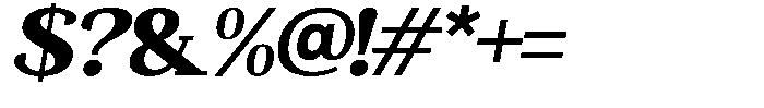 Mundale Black Expanded Slant Font OTHER CHARS