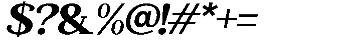 Mundale Extra Bold Expanded Slant Font OTHER CHARS