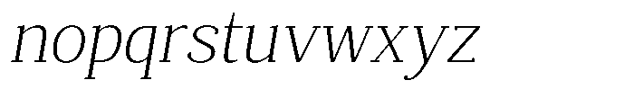 Mundale Extra Light Semi Expanded Slant Font LOWERCASE