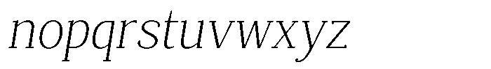 Mundale Extra Light Slant Font LOWERCASE
