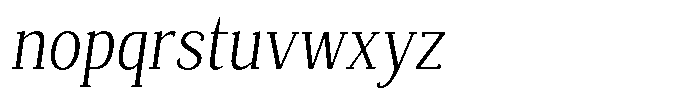Mundale Light Condensed Slant Font LOWERCASE