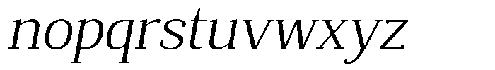 Mundale Light Expanded Slant Font LOWERCASE