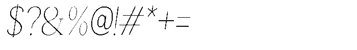 Mundale Thin Condensed Slant Font OTHER CHARS