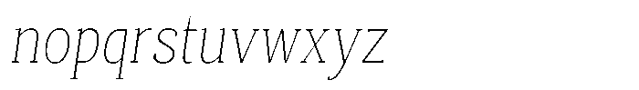 Mundale Thin Condensed Slant Font LOWERCASE
