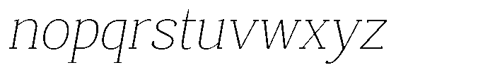Mundale Thin Expanded Slant Font LOWERCASE