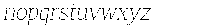 Mundale Thin Semi Expanded Slant Font LOWERCASE