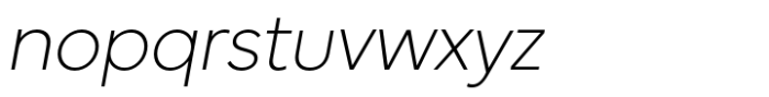 Mundial Narrow Thin Italic Font LOWERCASE