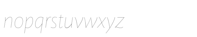 Mundo Sans Pro Hairline Italic Font LOWERCASE