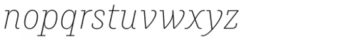 Muriza Thin Italic Font LOWERCASE