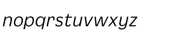 Mushin Light Italic Font LOWERCASE