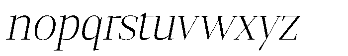 Mustank Serif Extra Light Italic Font LOWERCASE