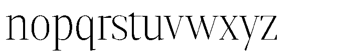 Mustank Serif Extra Light Semi Condensed Font LOWERCASE
