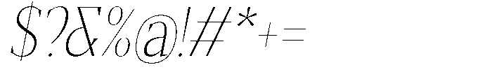 Mustank Serif Thin Condensed Italic Font OTHER CHARS