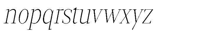 Mustank Serif Thin Condensed Italic Font LOWERCASE